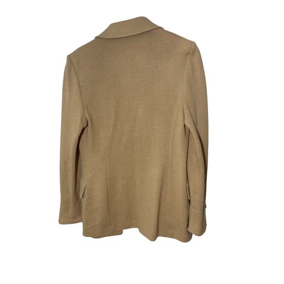 ST. JOHN Collection Old Money SZ 2 Beige Knit Wool Cardigan - Picture 4 of 11
